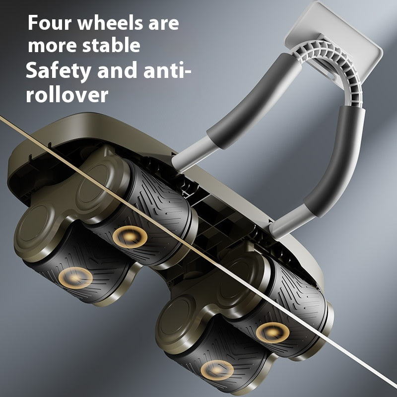 Automatic Rebound Abdominal Wheel Trainer with Four-Wheel Stability – Core & Abs Workout Equipment