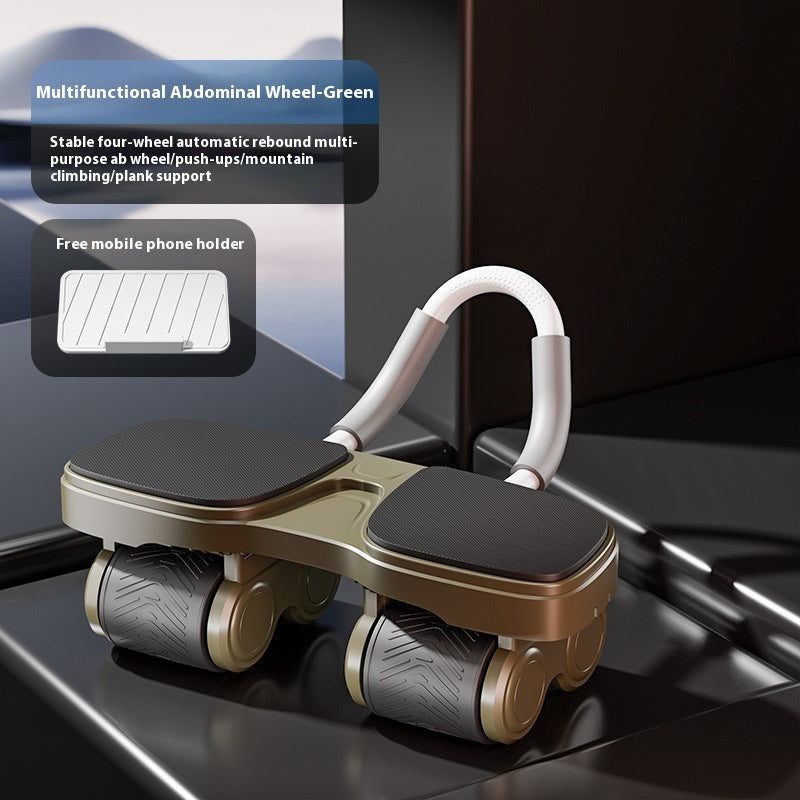 Automatic Rebound Abdominal Wheel Trainer with Four-Wheel Stability – Core & Abs Workout Equipment