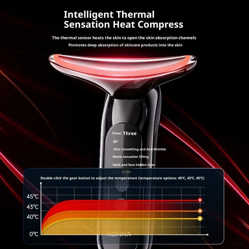 Heated Neck & Face Massager with Vibration – Skin Tightening & Wrinkle Care Device