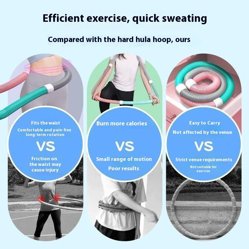Weighted Fitness Hoop for Waist Training & Body Shaping – Portable Home Exercise Hoop