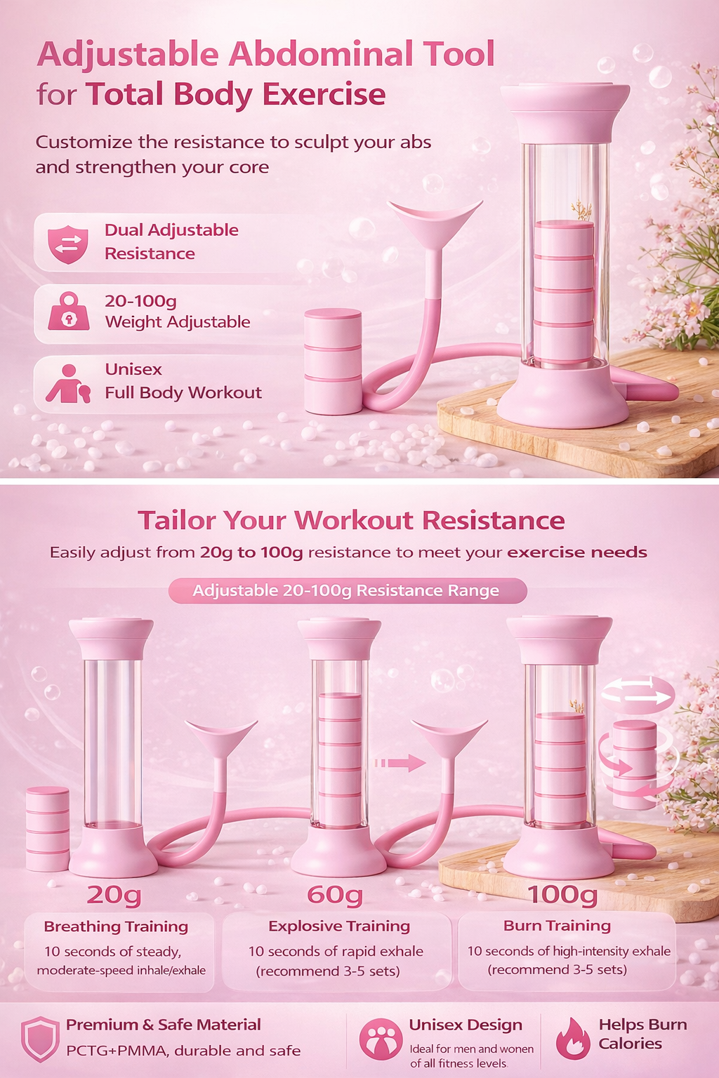 Abdominal Breathing Trainer Vital Capacity Board – Core Muscle Abdominal Crunch Fitness Equipment