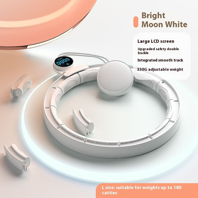 Smart Weighted Fitness Hoop with Digital Counter – Adjustable Waist Trainer for Home Cardio & Fat Burning