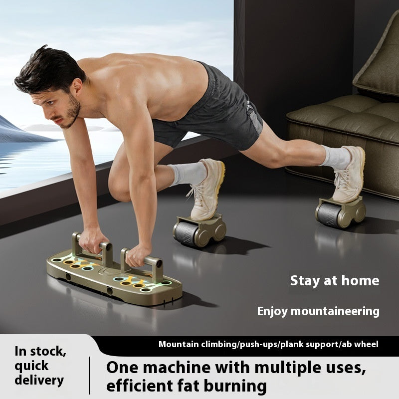 Automatic Rebound Abdominal Wheel Trainer with Four-Wheel Stability – Core & Abs Workout Equipment