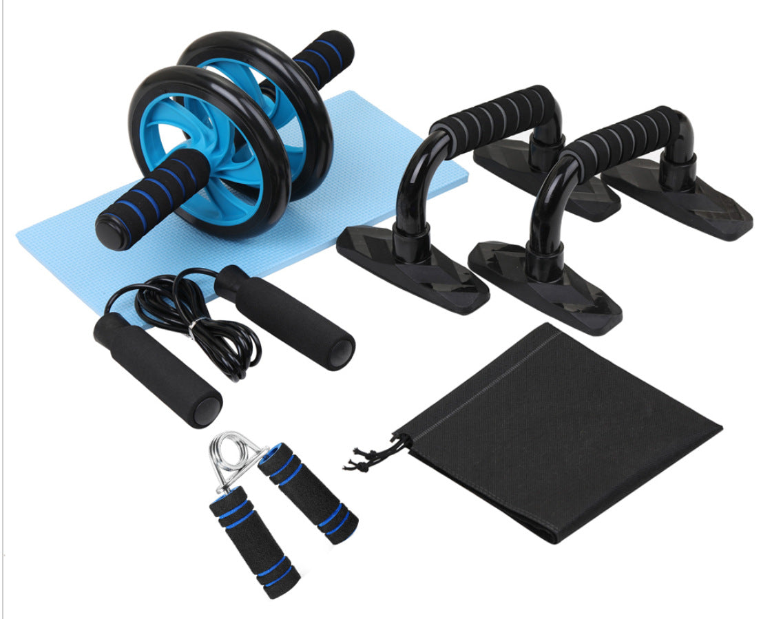 Home Fitness Training Kit with Push-Up Bars, Ab Wheel & Resistance Accessories – Upper Body Strength Workout Set