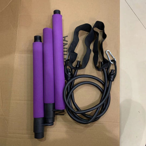 Adjustable Pilates Resistance Stick for Full Body Stretching & Toning – Home Yoga & Fitness Training Bar