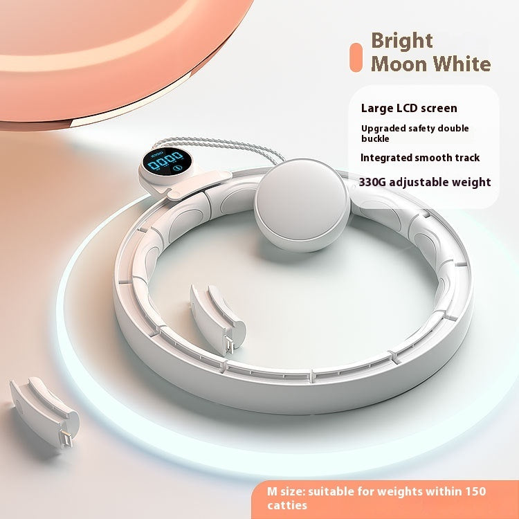 Smart Weighted Fitness Hoop with Digital Counter – Adjustable Waist Trainer for Home Cardio & Fat Burning