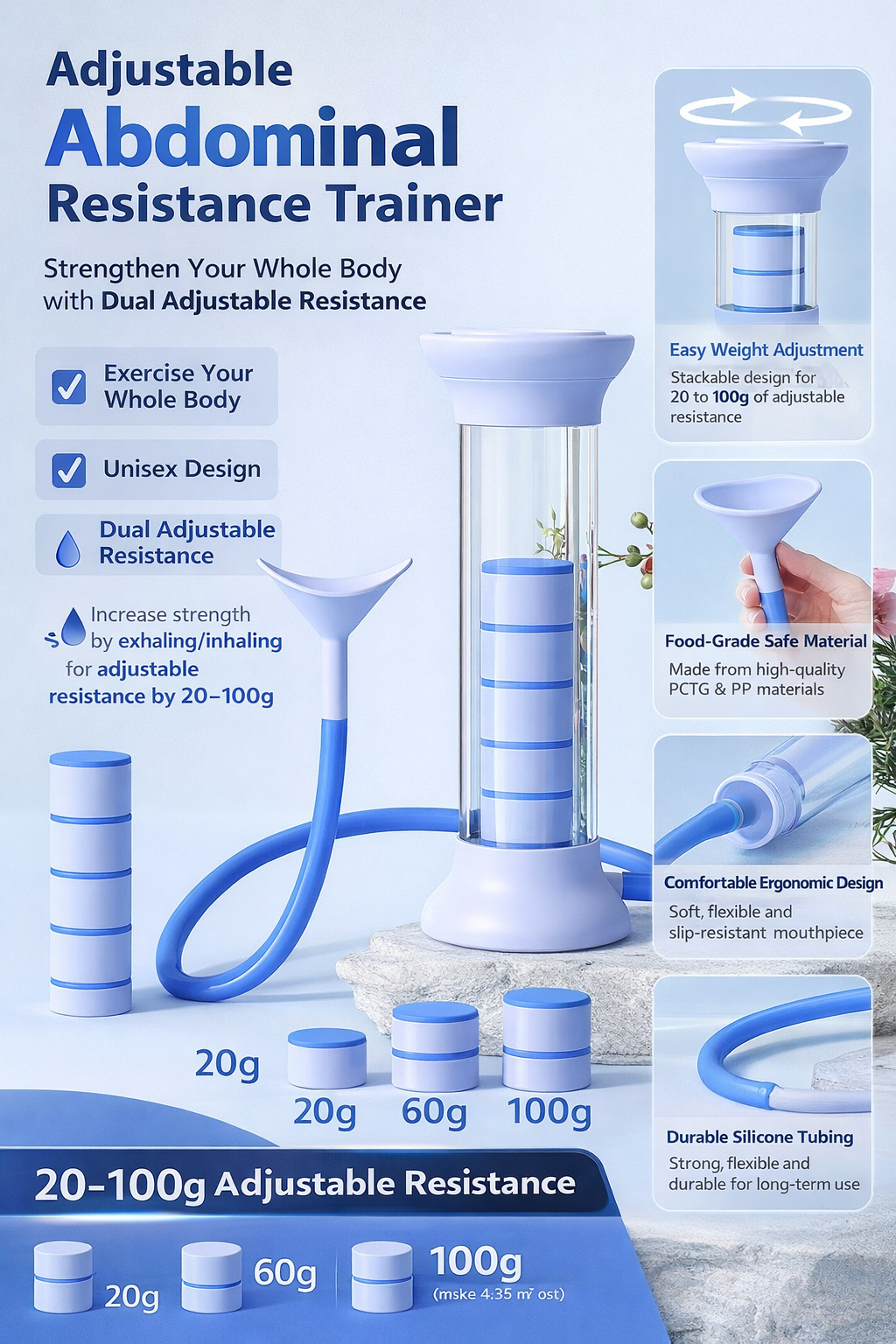 Abdominal Breathing Trainer Vital Capacity Board – Core Muscle Abdominal Crunch Fitness Equipment