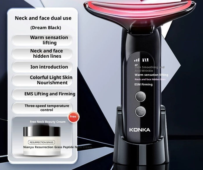 Heated Neck & Face Massager with Vibration – Skin Tightening & Wrinkle Care Device